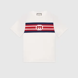 Interlocking G stripe print T-shirt