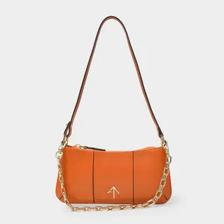 Manu Atelier Mini Pita Logo Plaque Shoulder Bag