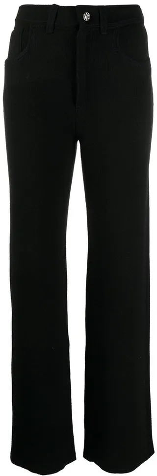 High-Waisted Knitted Trousers