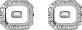 Universe Line 18k White Gold Diamond Stud Earrings