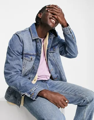ASOS DESIGN classic denim jacket in tinted mid wash