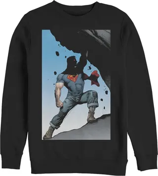 Men's Superman Strongest Hero Pose Sweatshirt - Black - Small