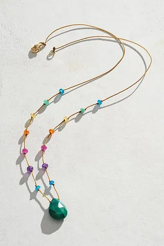 Amalia Rainbow Drop Chrysocolla Necklace by Amalia at Free People