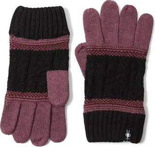 Smartwool Popcorn Cable Gloves (Black Cherry) Ski Gloves
