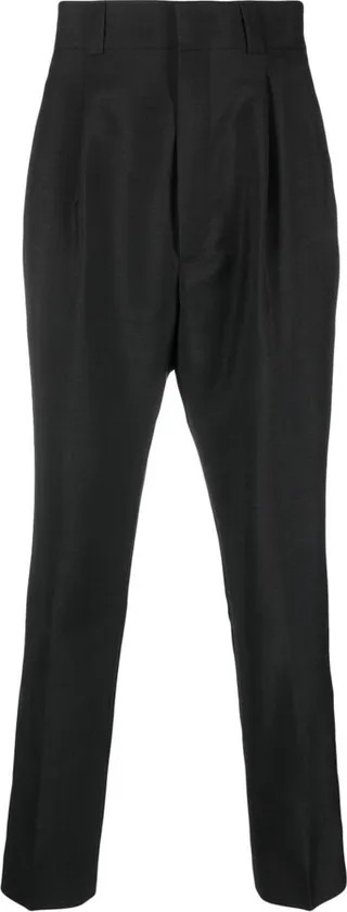 Pleated Tapered-Leg Trousers