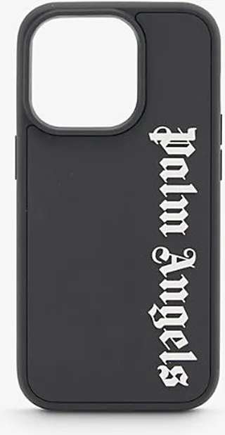 Mens Black White Logo-embossed Woven Iphone 14 Pro Case