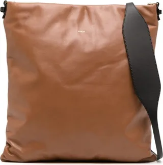 Logo-Print Leather Tote Bag