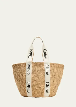 Woody Large Basket Tote Bag