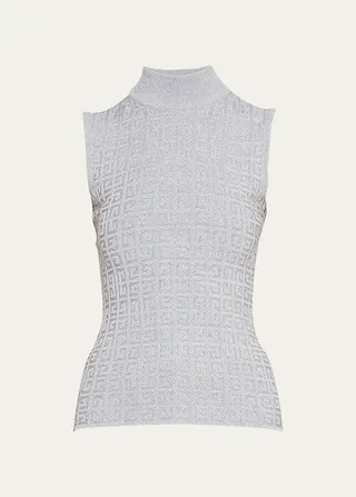 4G Logo Fitted Turtleneck Top