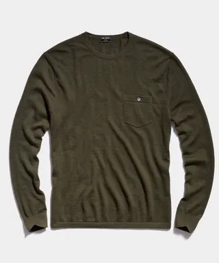 Cashmere Pocket Tee in Snyder Olive