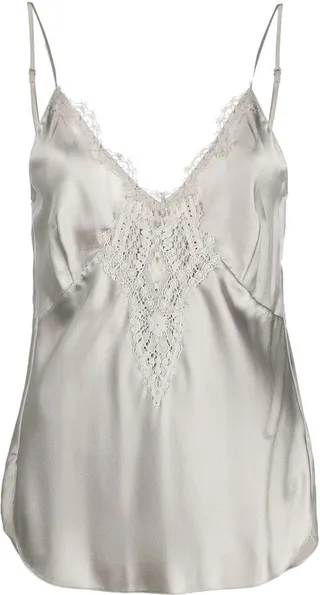 Lace-Detail Silk Cami Top