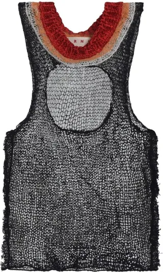 Open-Knit Sleeveless Jumper