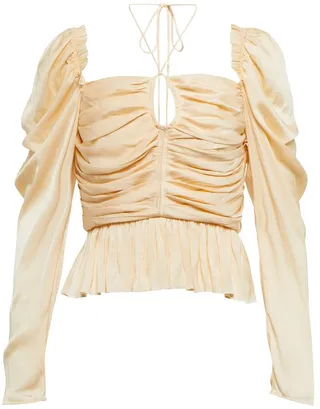 Mirelle ruched satin halterneck top
