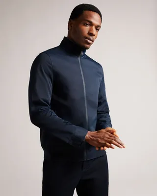 Nylon Bomber Jacket in Navy