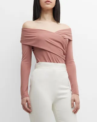 Ruched Off-Shoulder Bodysuit