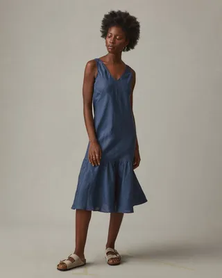 Easy Linen Dress - Nautical Blue