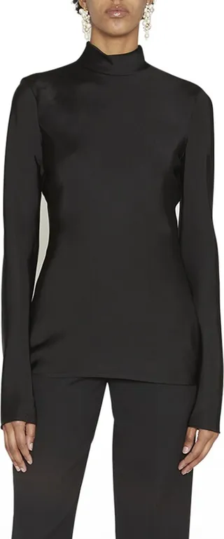 Turtleneck Sustainable Fluid Viscose Top