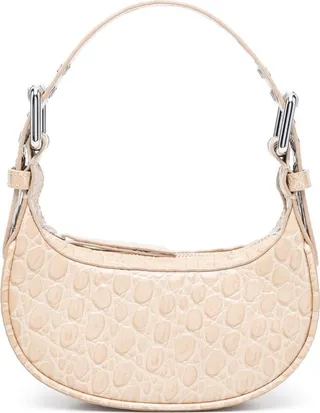 BY FAR- Mini Soho Croco Embossed Leather Shoulder Bag