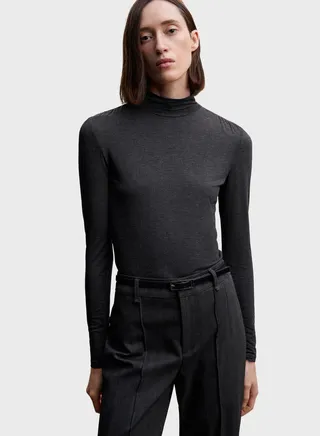 Turtle Neck Knitted T-Shirt