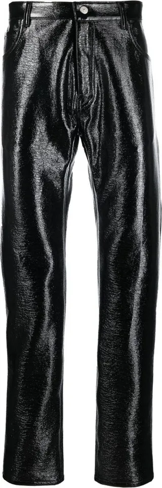 Vinyl Straight-Leg Trousers