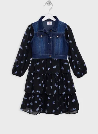 Girls Butterfly Dress Set