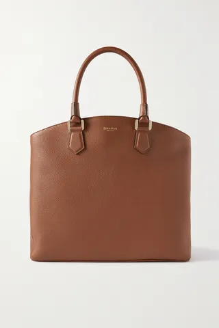 Serapian - Luna Textured-leather Tote - Brown