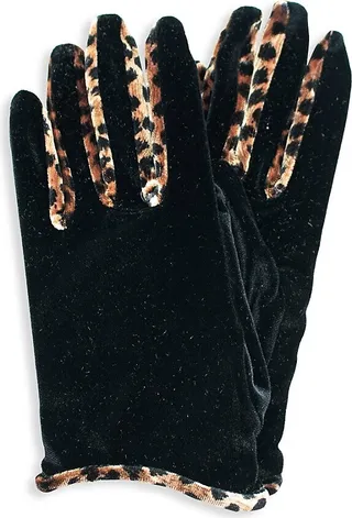 Velvet & Animal-Print Gloves