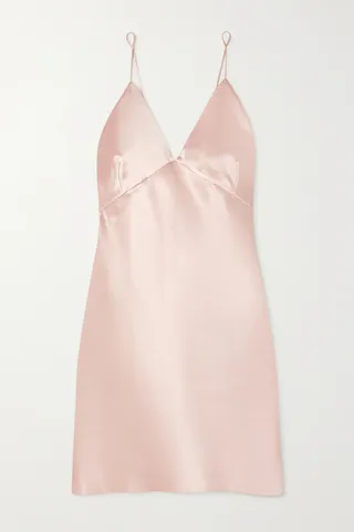 Olivia von Halle - Xena Silk-satin Chemise - Pink