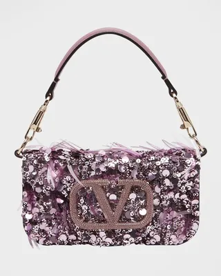 Loco Small VLOGO Sequins Shoulder Bag