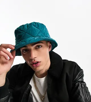 Public Desire Idris quilted bucket hat in turquoise