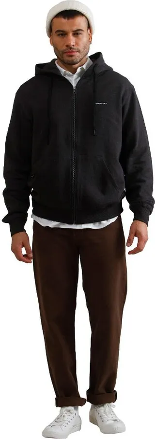 Members Only Men's Full Zip Hooded Sweatshirt - Grey - Medium