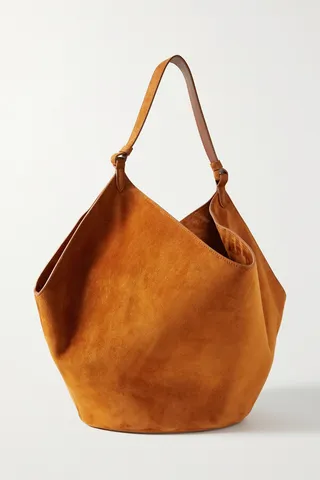 Khaite - Lotus Medium Suede Tote - Brown