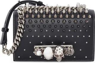 Jeweled Studded Leather Crossbody Bag