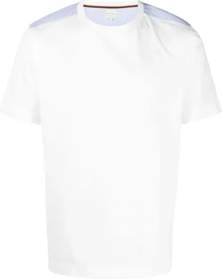 contrasting-panel striped T-shirt