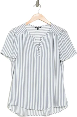 Striped Short Sleeve Tunic Top