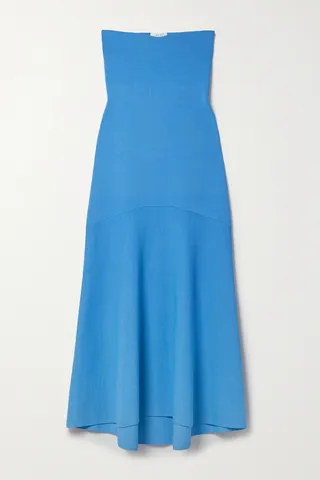 A.L.C. - Dean Strapless Stretch-ponte Midi Dress - Blue