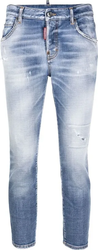 Distressed-Effect Cropped Jeans