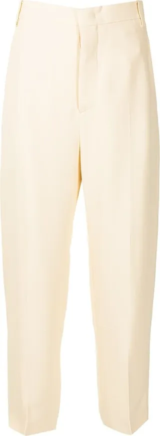 Cropped High-Waist Trousers