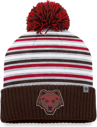 Men's Top of the World Brown Brown Bears Dash Cuffed Knit Hat with Pom