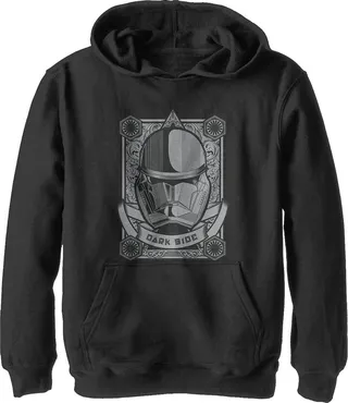 Boy's Star Wars: The Rise of Skywalker Sith Trooper Playing Card Pull Over Hoodie - Black - Medium