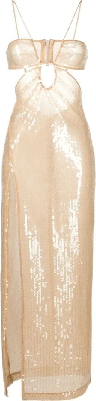 Sequin-Embellished Cut-Out Dress