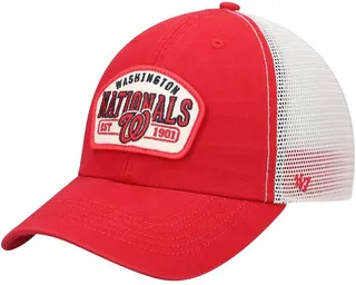 Men's Red Washington Nationals Penwald Clean Up Trucker Snapback Hat