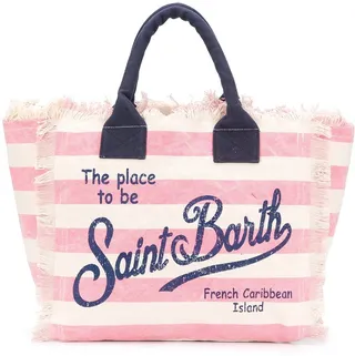 Vanity striped-print tote