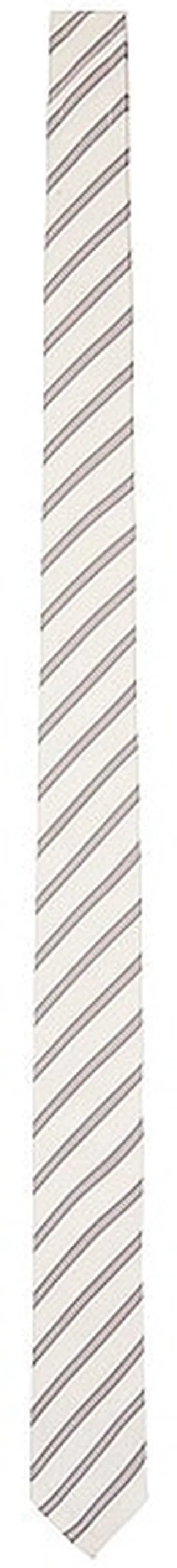 Thom Browne Micro Hairline Stripe Tie in White