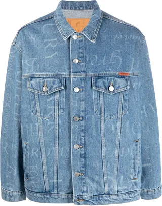 Graphic-Print Denim Jacket