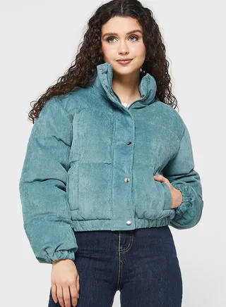 High Neck Puffer Crop Jacket