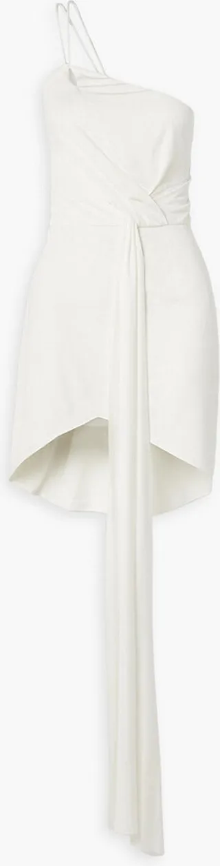 The Quartz one-shoulder draped silk-jersey mini dress