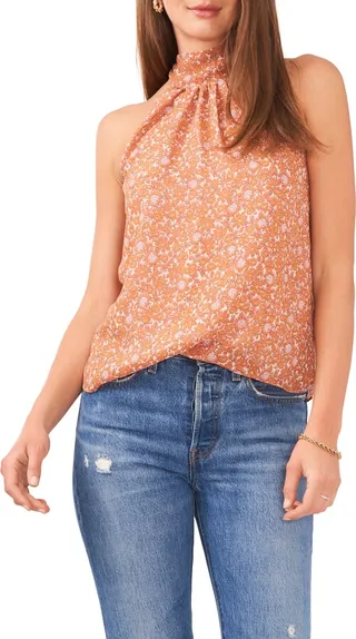 Floral Tie Back Halter Top