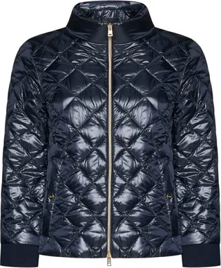 Herno Mock-Neck Quilted Bomber Jacket