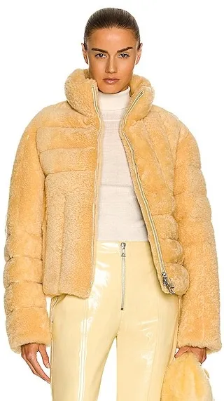 Bottega Veneta Short Teddy Shearling Jacket in Yellow